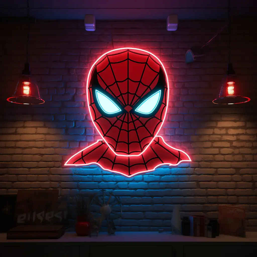 Spiderman neon sign