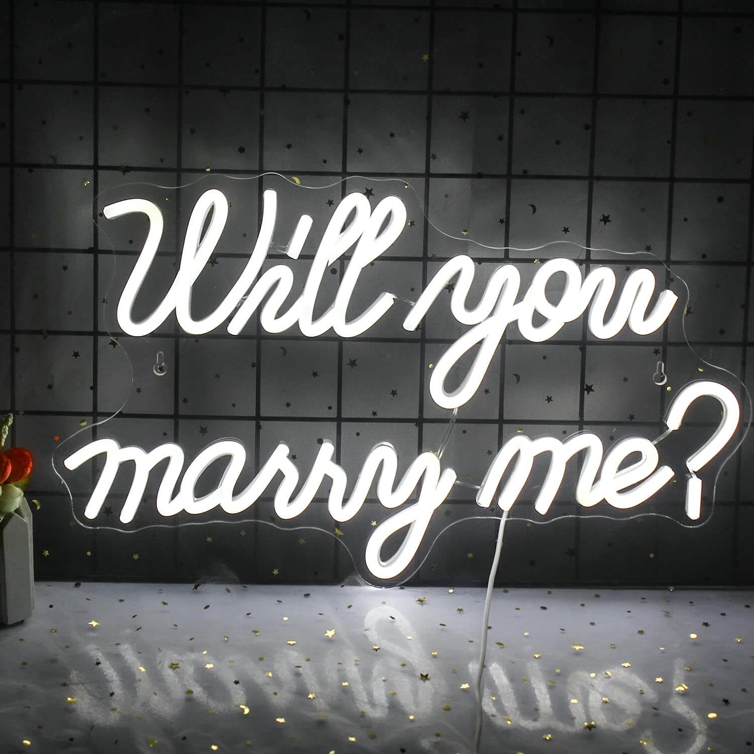 Will you marry me neon sign 