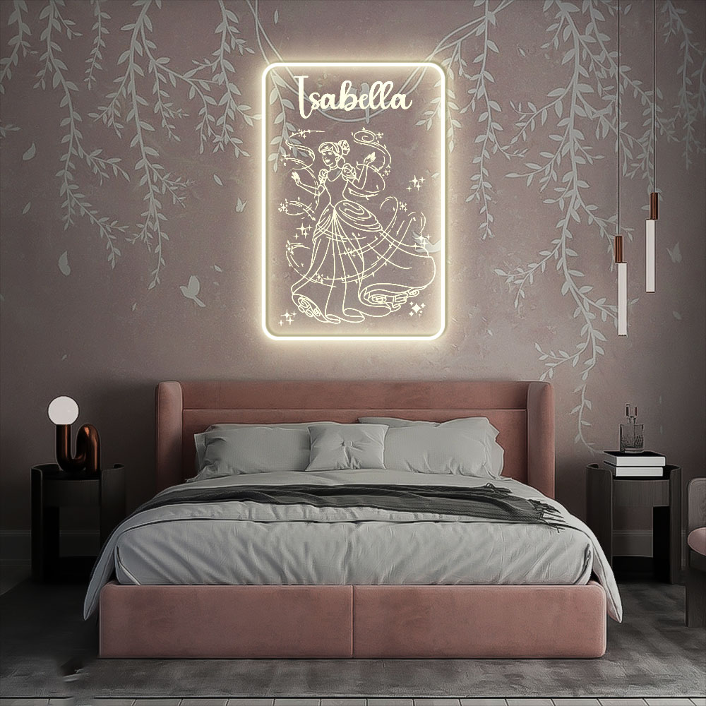 Custom Name Cinderella Laser Sign