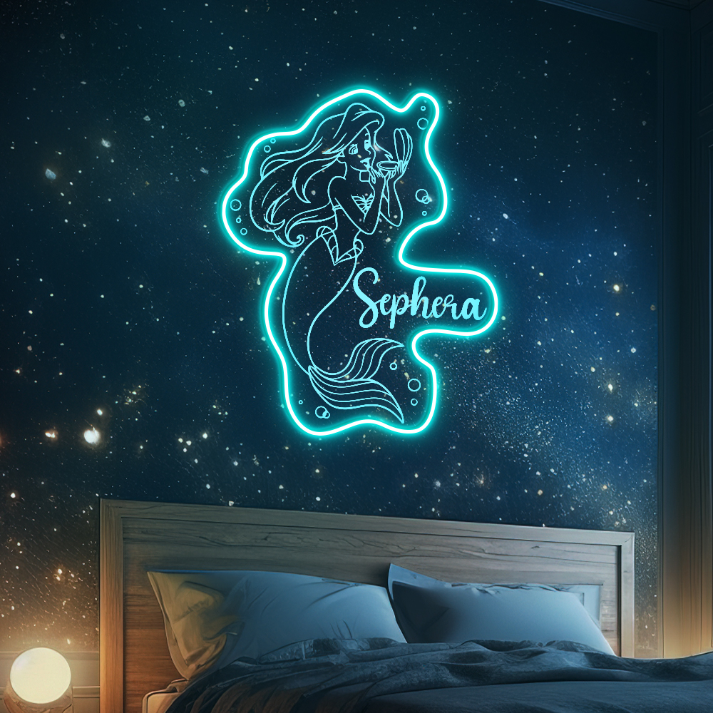 Custom Name Little Mermaid Laser Sign