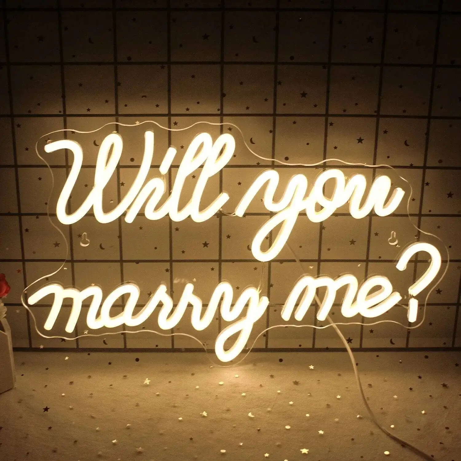 Will you marry me neon sign 