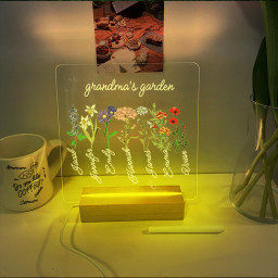 Personalized Grandma Garden LED Lamp