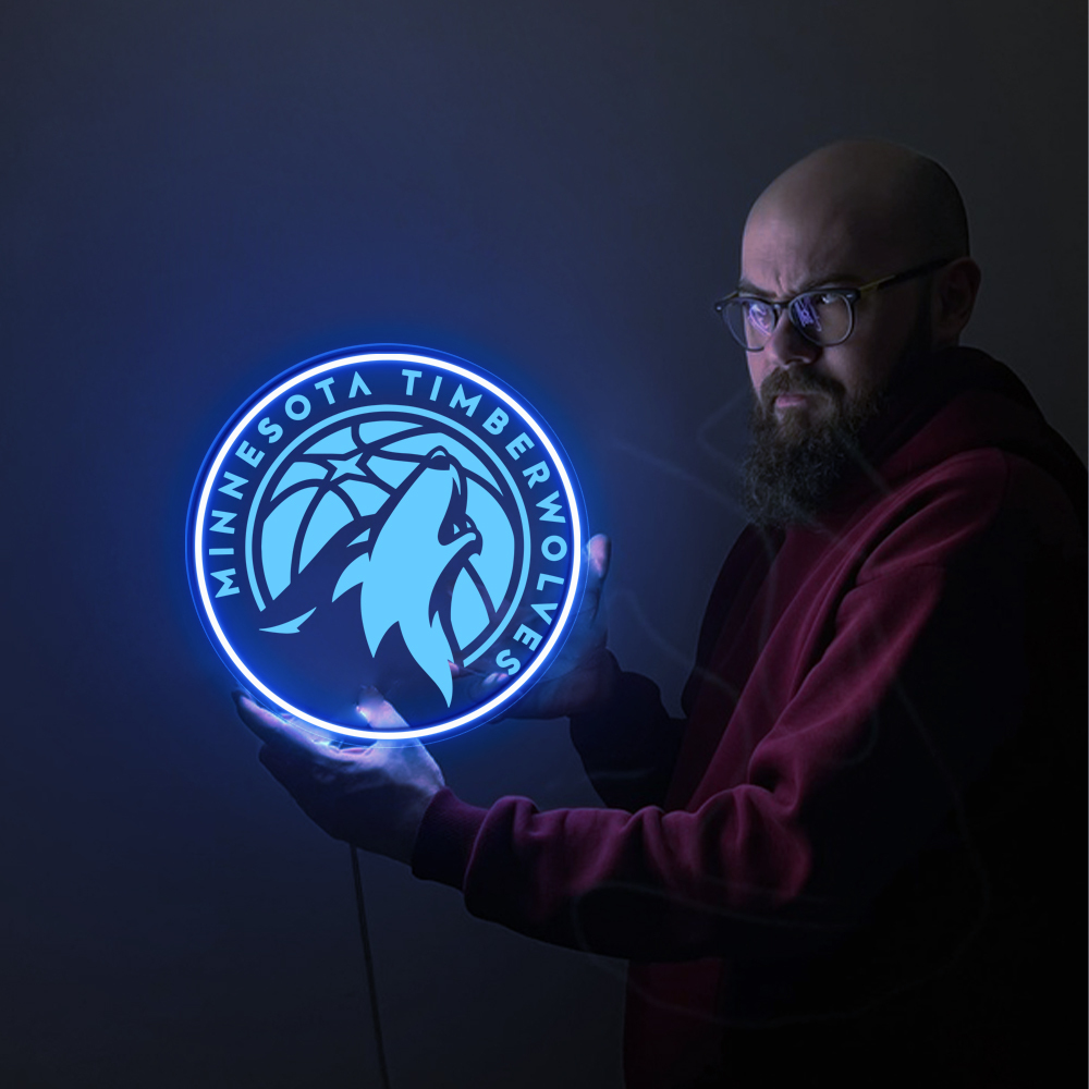 Minnesota Timberwolves Basketball Laser Sign