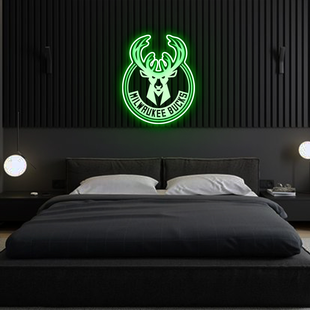 Milwaukee Bucks Basketball Laser Sign