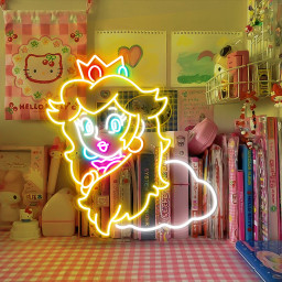 Princess Peach Mario Neon Sign