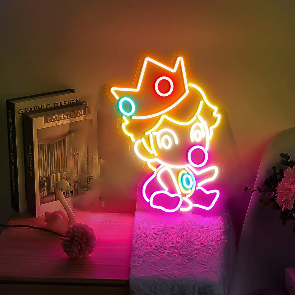 Super Mario Baby Peach Neon Led Sign