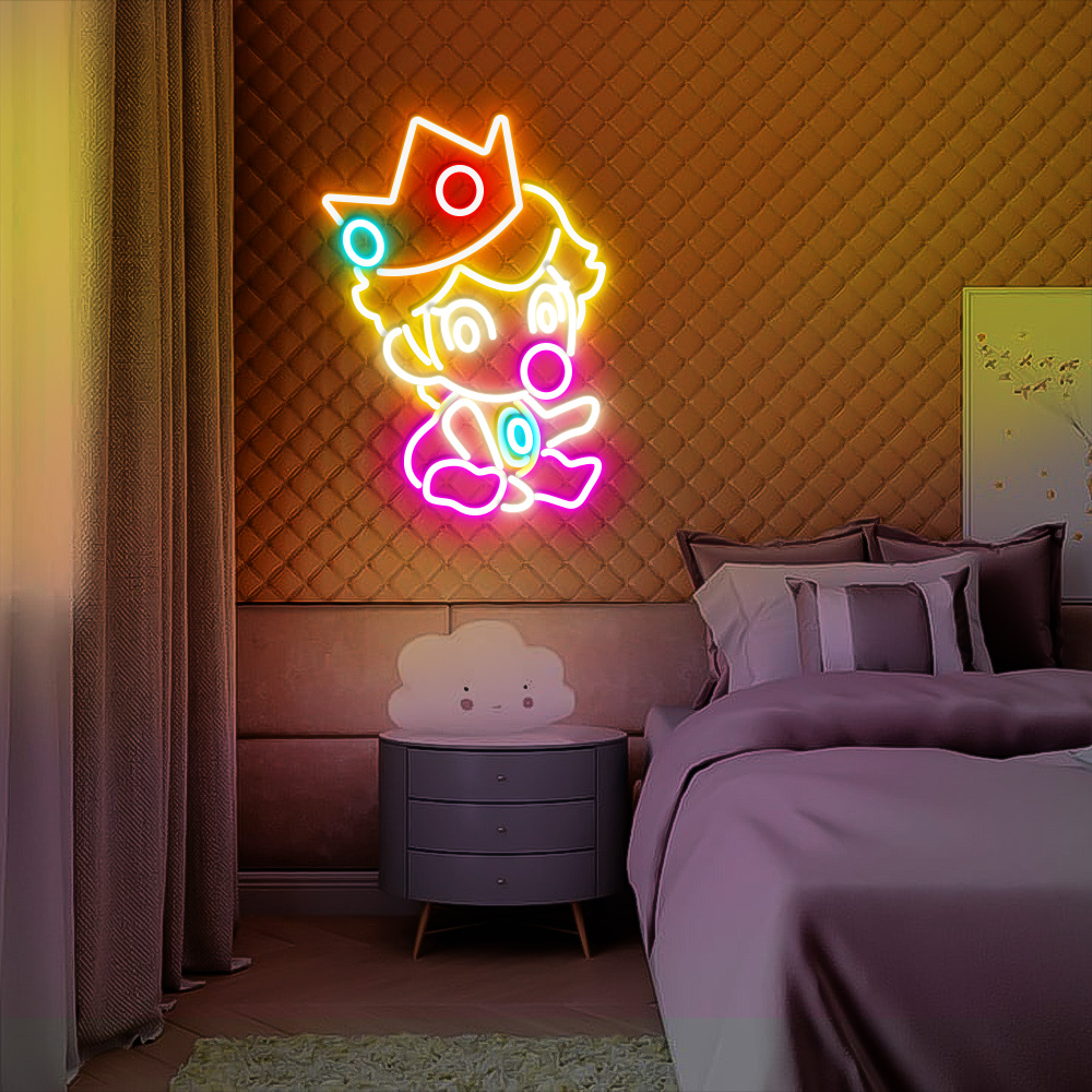 Super Mario Baby Peach Neon Led Sign