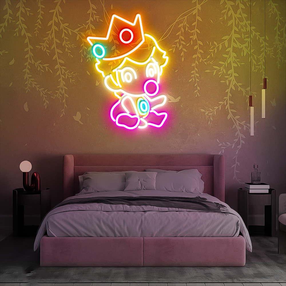 Super Mario Baby Peach Neon Led Sign