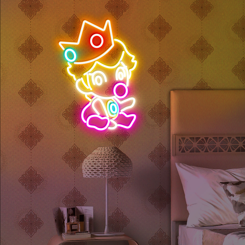 Super Mario Baby Peach Neon Led Sign