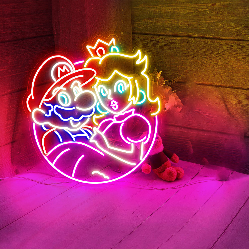 Mario and Peach Neon Led Sign