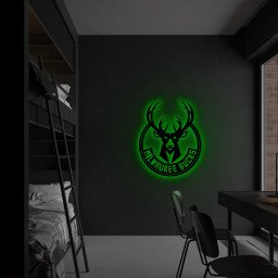 Milwaukee Bucks Basketball Metal Sign