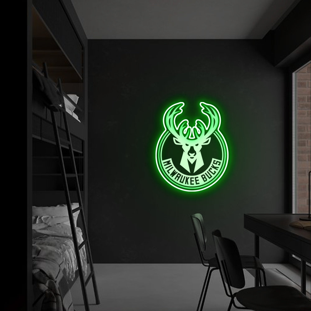 Milwaukee Bucks Basketball Laser Sign