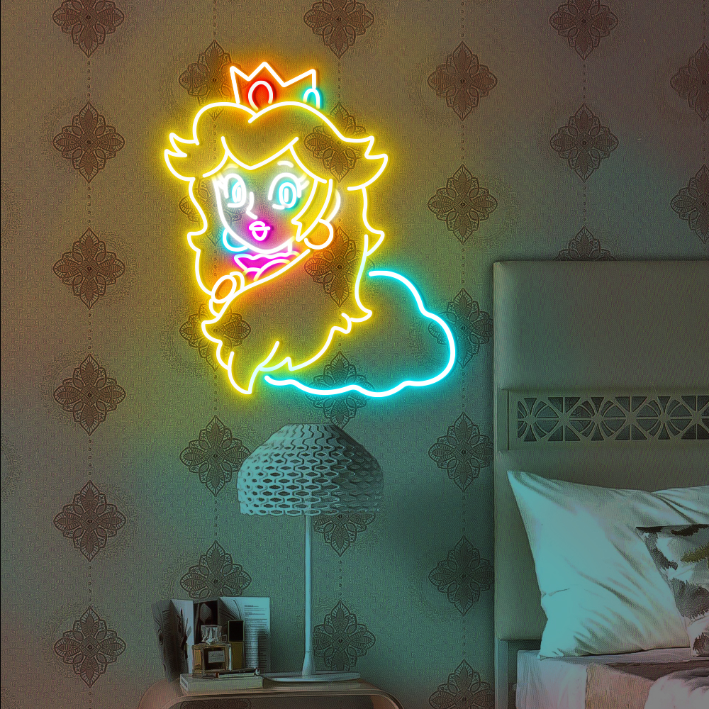 Princess Peach Mario Neon Led Sign