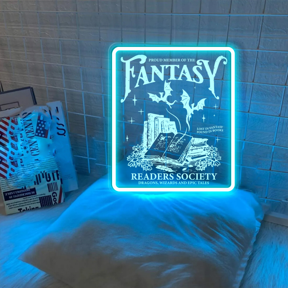 Fantasy Readers Society Laser Sign