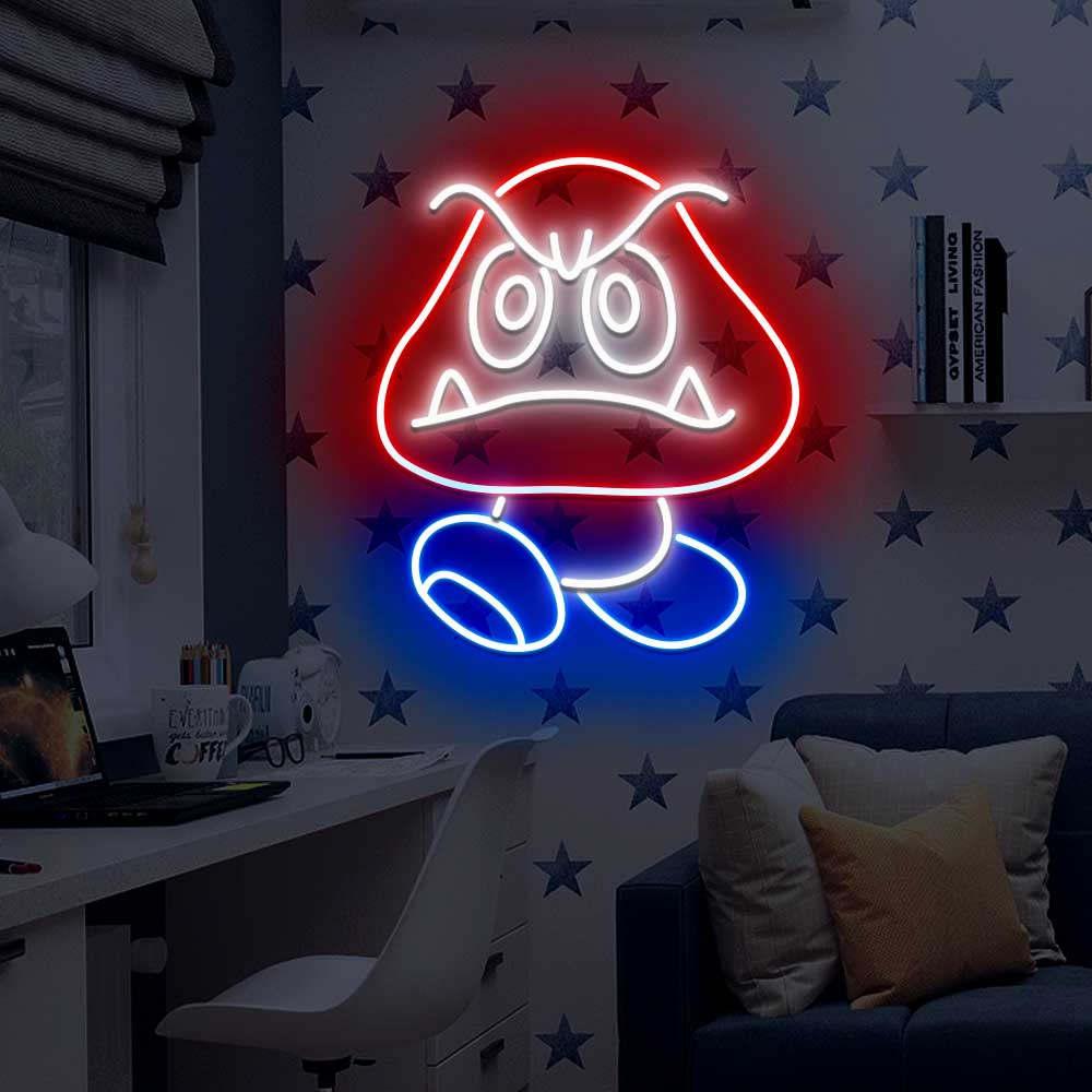 Mario Goomba Neon Led Sign