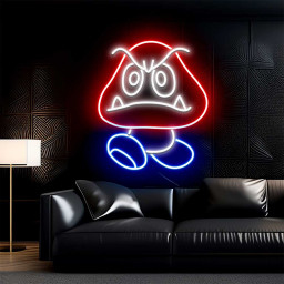 Mario Goomba Neon Sign