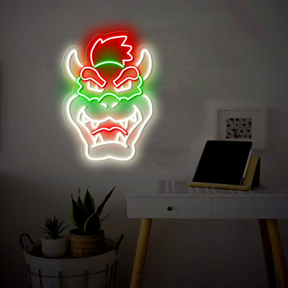 Mario Bowser Face Neon Led Sign