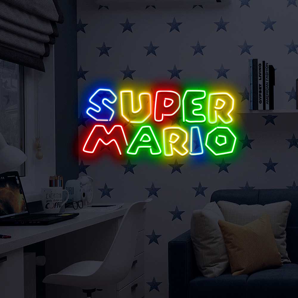 Super Mario Logo Neon Led Sign