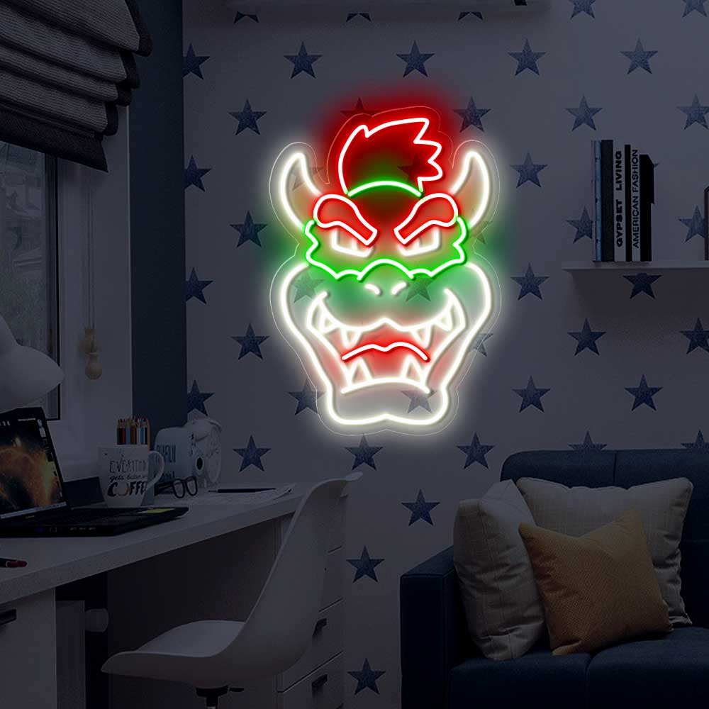 Mario Bowser Face Neon Led Sign