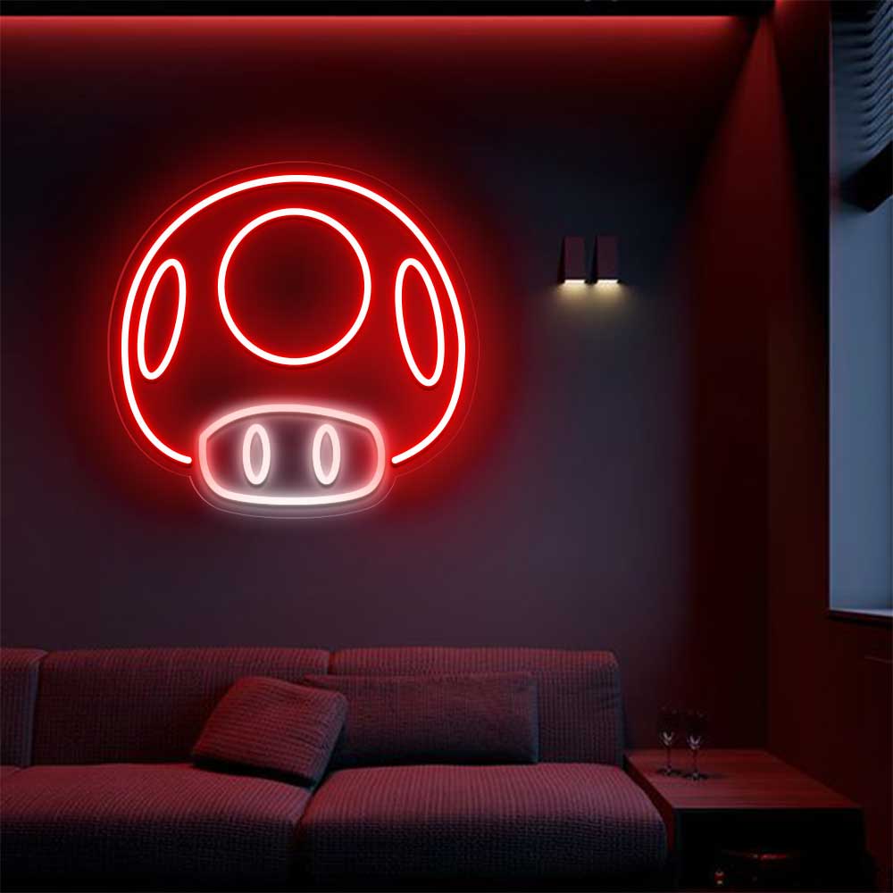 Mario Super Mushroom Neon Led Sign