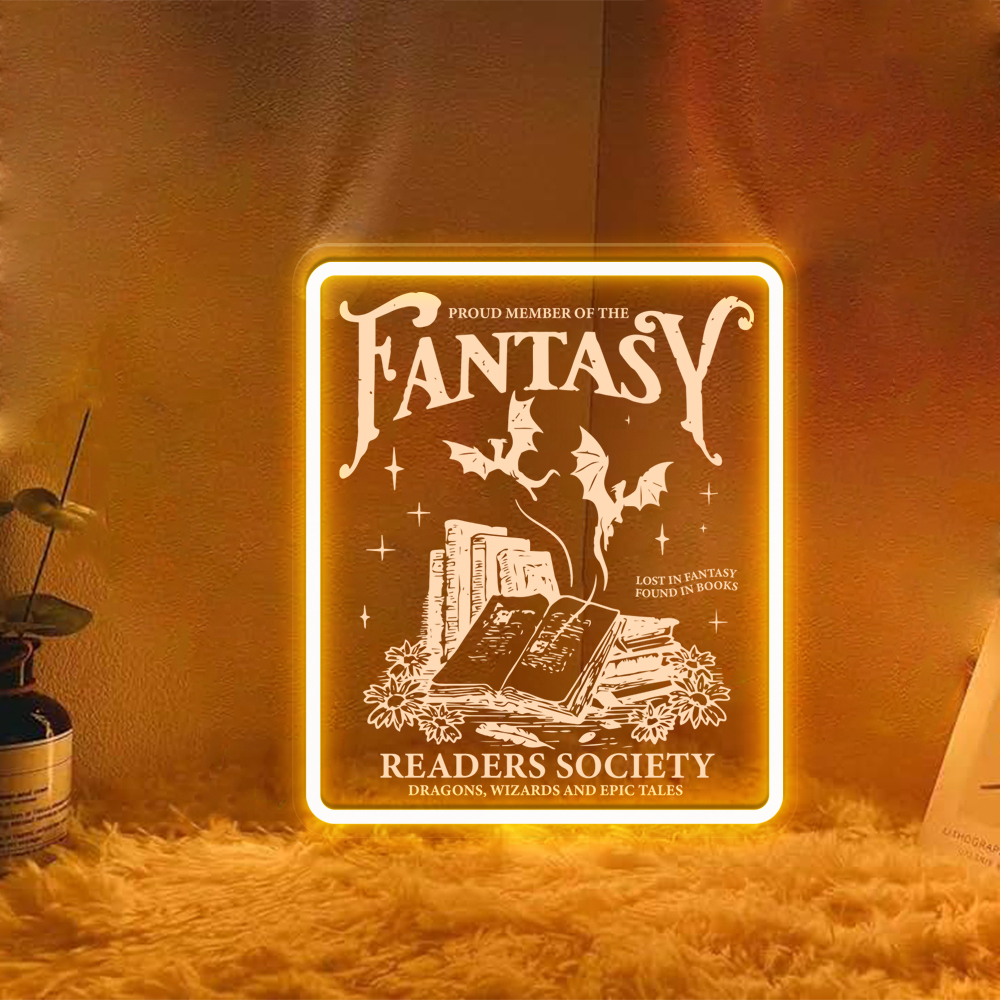 Fantasy Readers Society Laser Sign