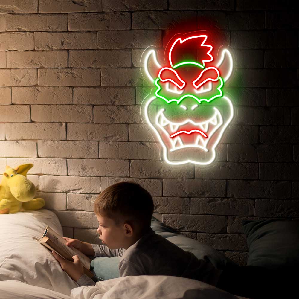 Mario Bowser Face Neon Led Sign