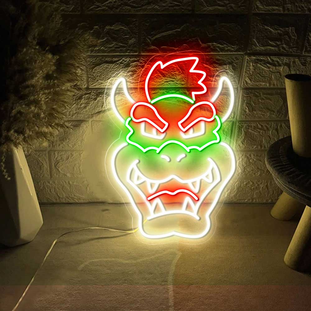 Mario Bowser Face Neon Led Sign