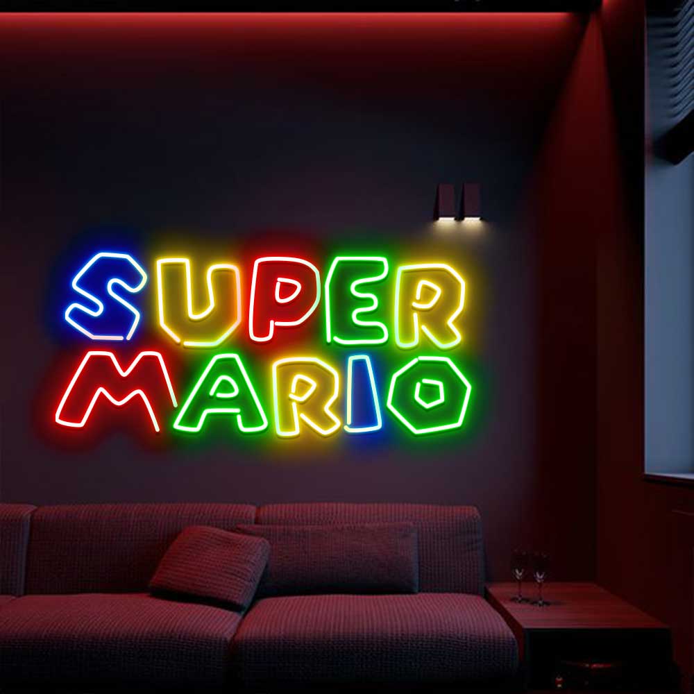 Super Mario Logo Neon Led Sign