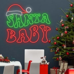 Santa Baby Neon Signs Christmas Holiday Party Decor