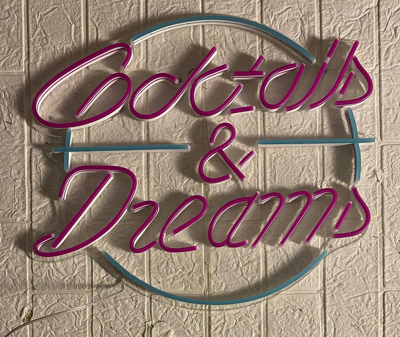 Cocktails And Dream Neon Light Cocktails Bar Wall Decor Art