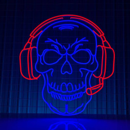 Skull Listen Music Neon Sign Halloween Wall Art Decor