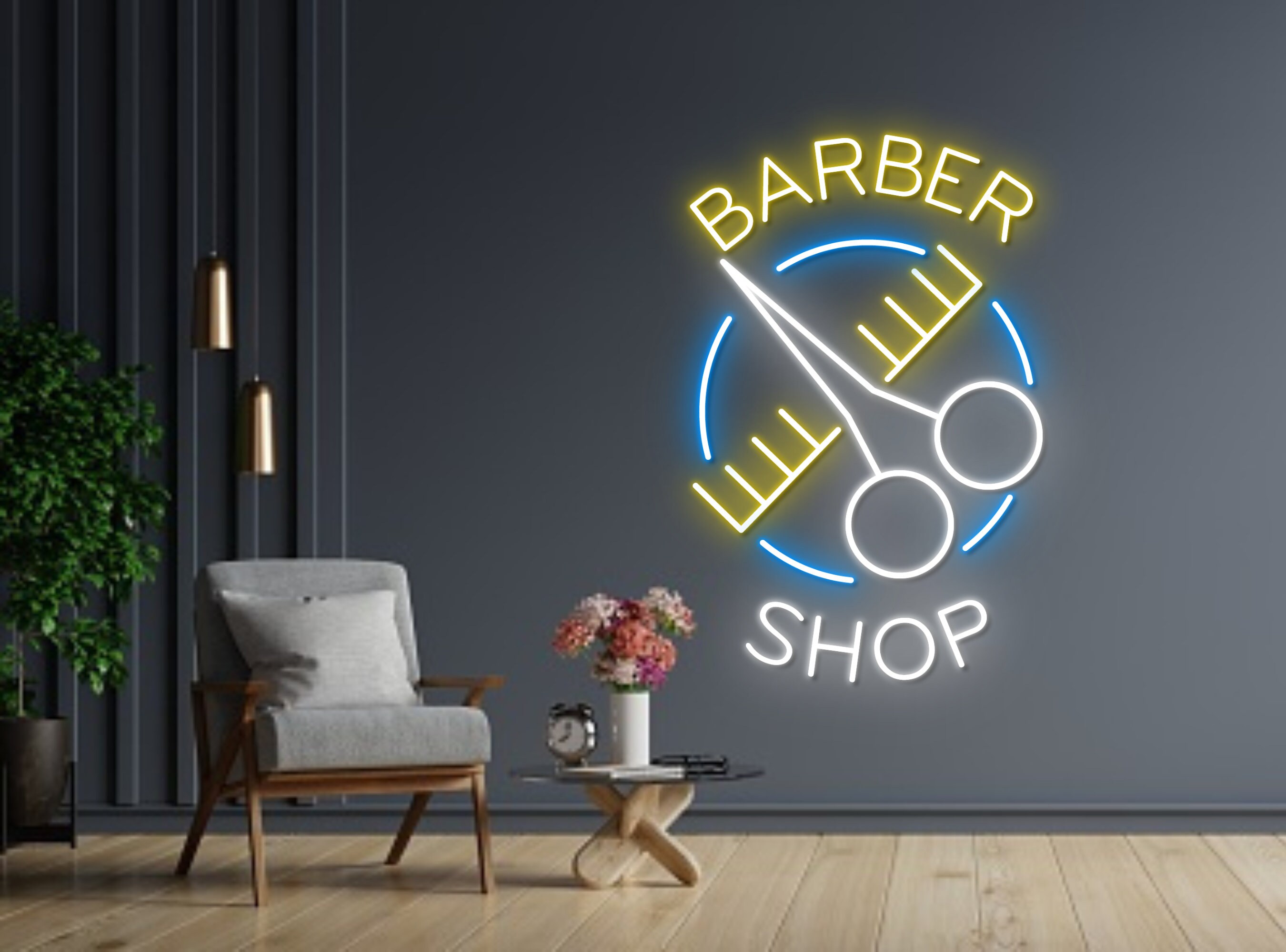 Barber Shop Neon Sign Decor Gift