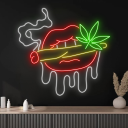 Sexy Lips Smoking Neon Signs Abstract Art Lights Decor Bar