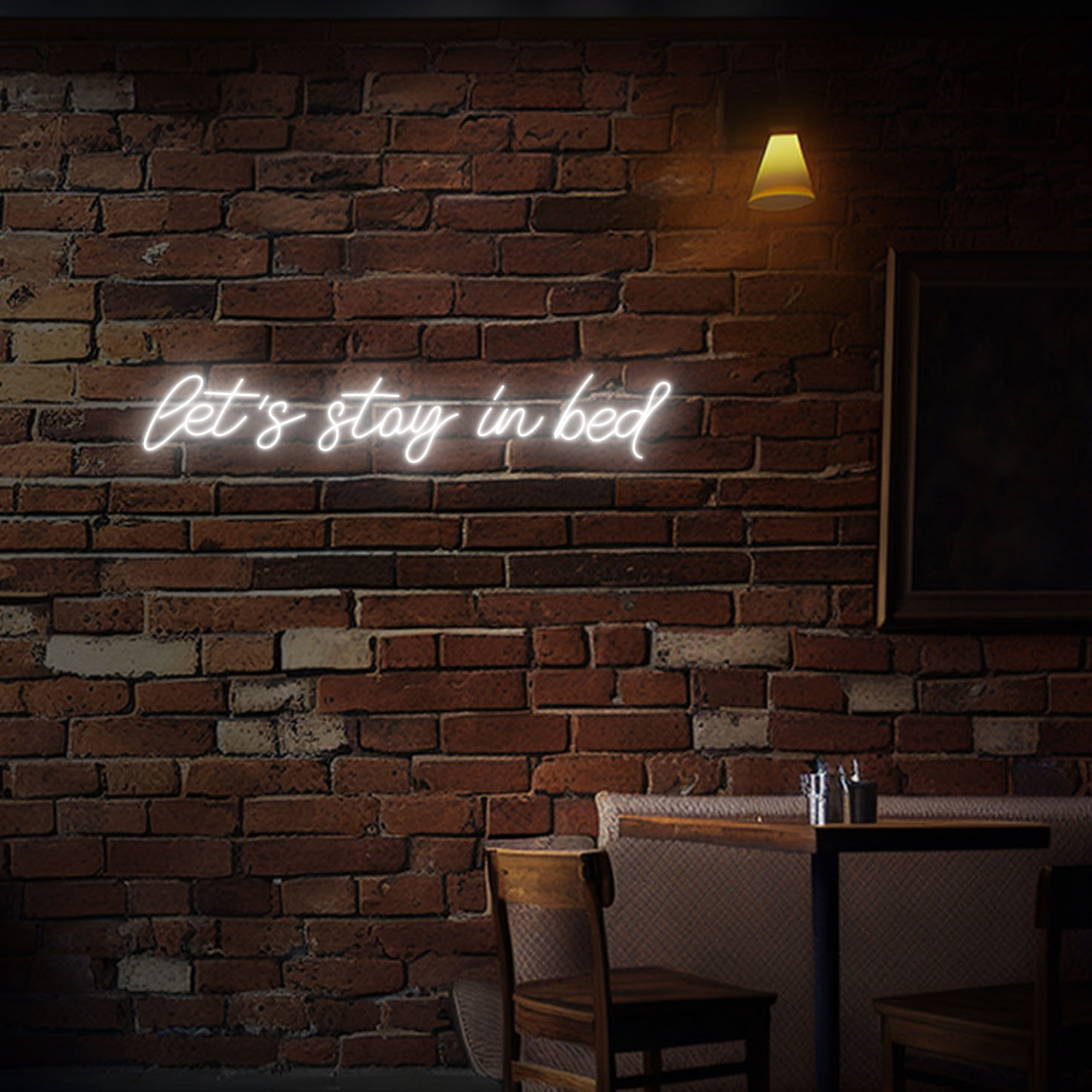 Let's Stay In Bed Neon Sign Wall Room Decor