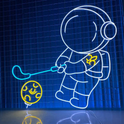 Astronaut Playing Golf Neon Sign Astronaut Golf Led Light