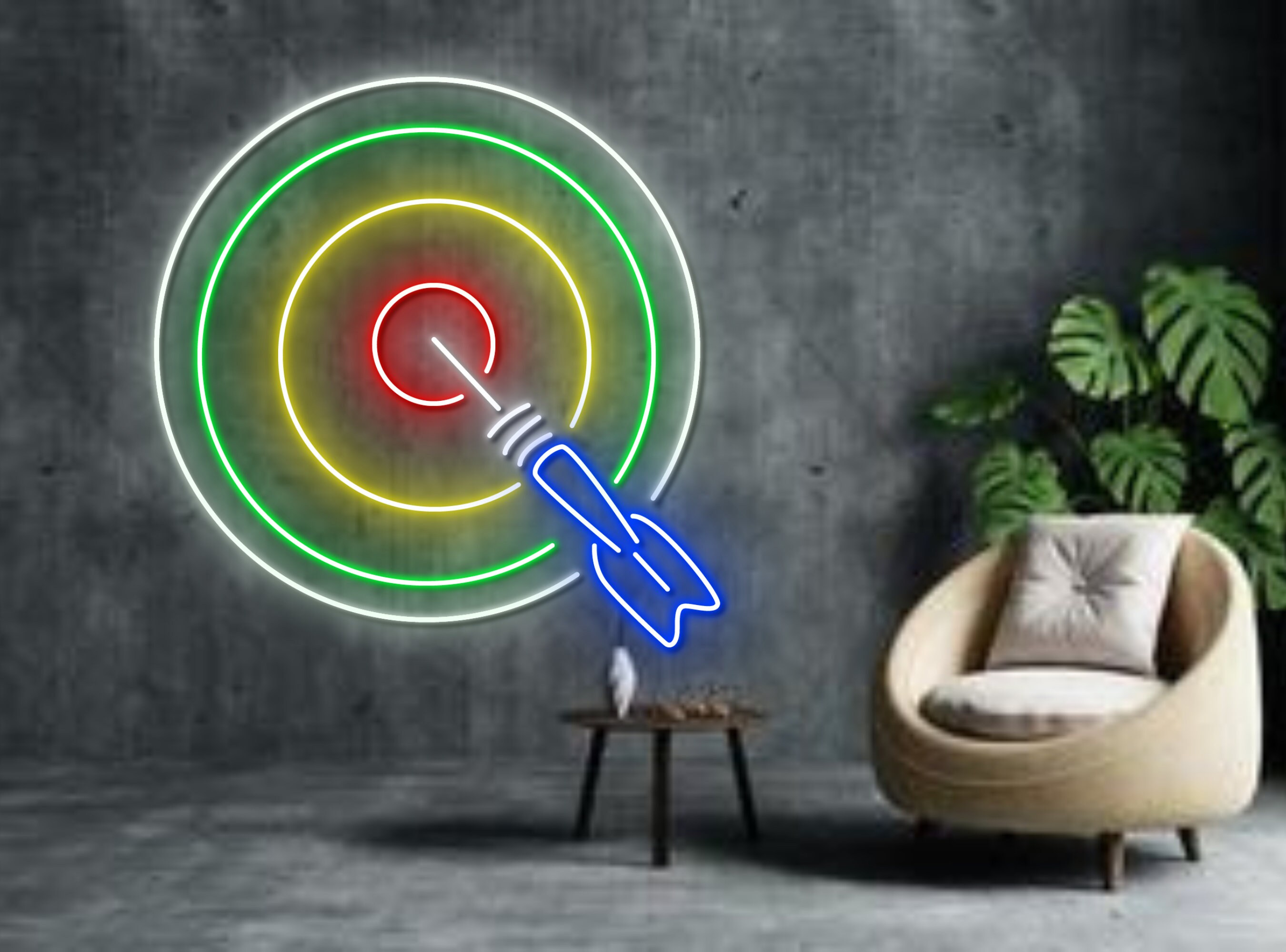Target Arrow With Dart Neon Signs