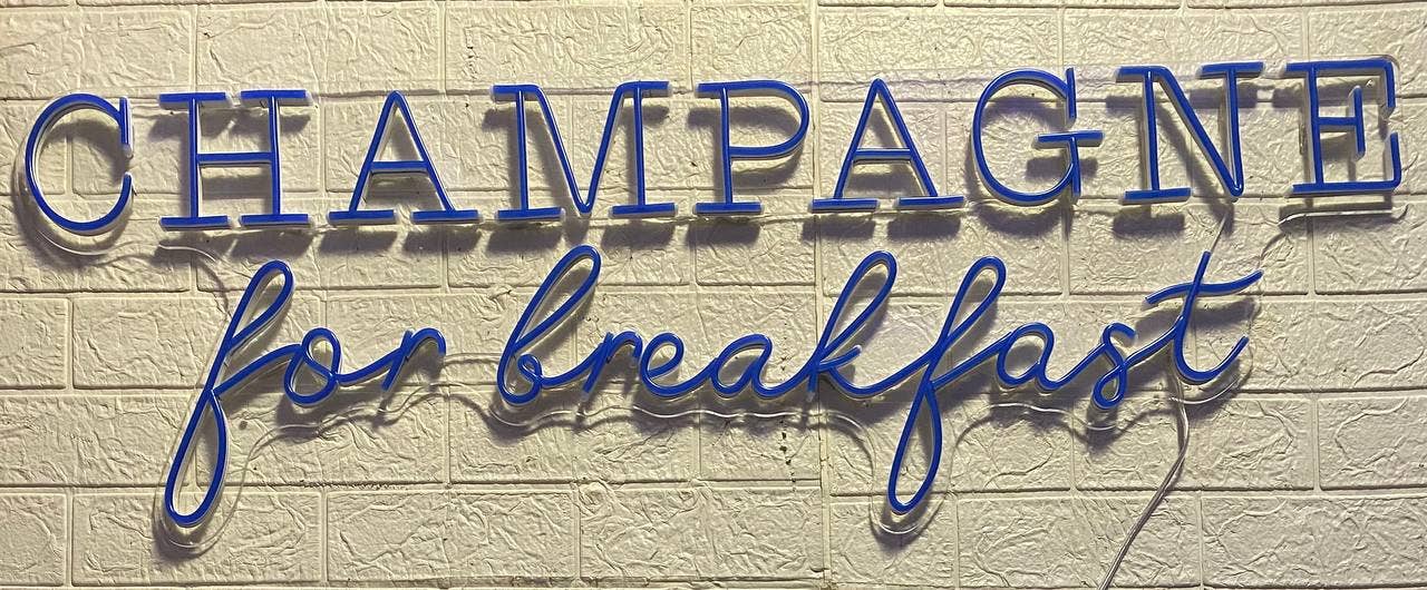 Champagne For Breakfast Neon Sign Champagne Led Light