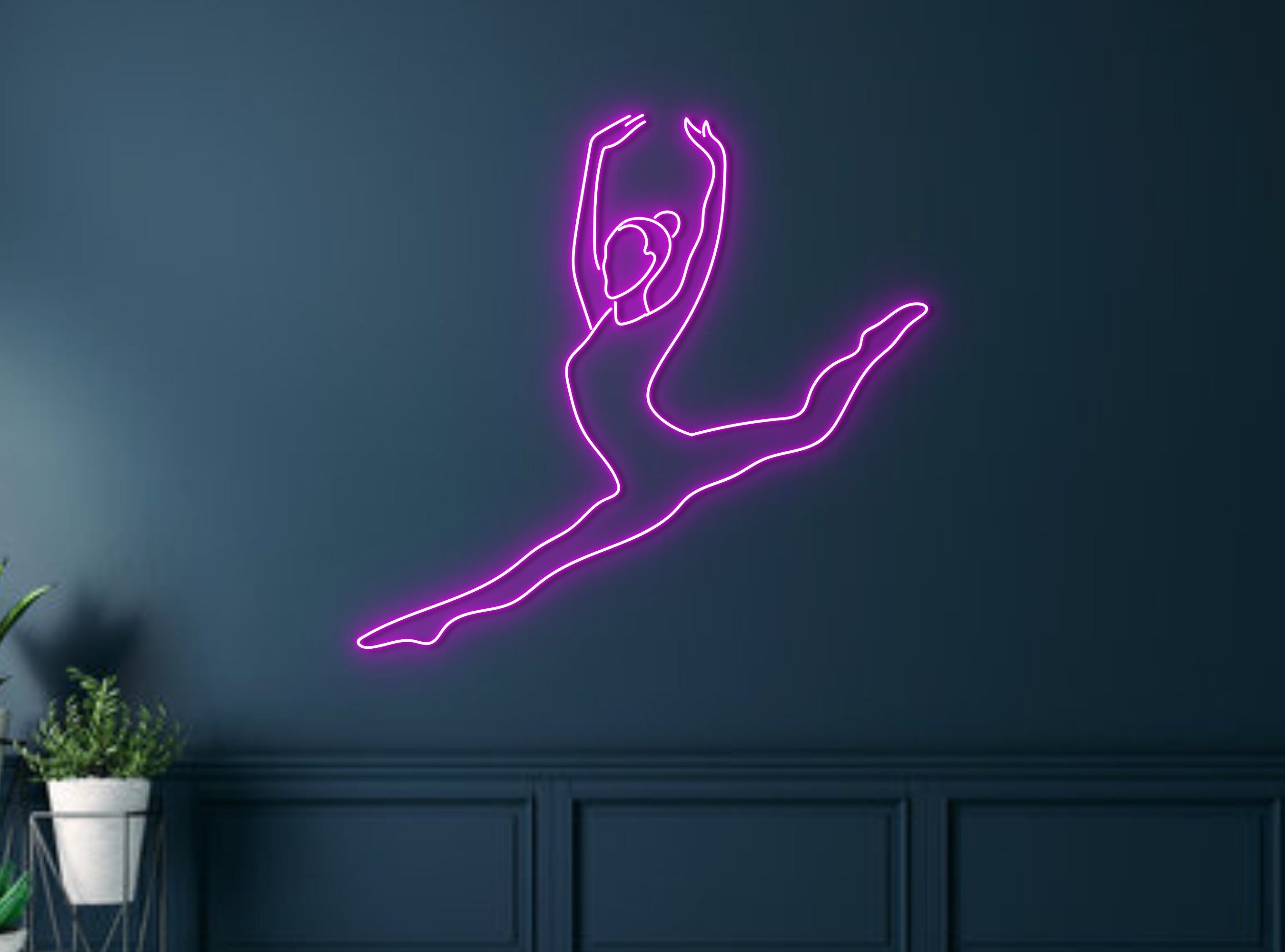 Female Gymnastics Neon Sign Gymnast Name Sign