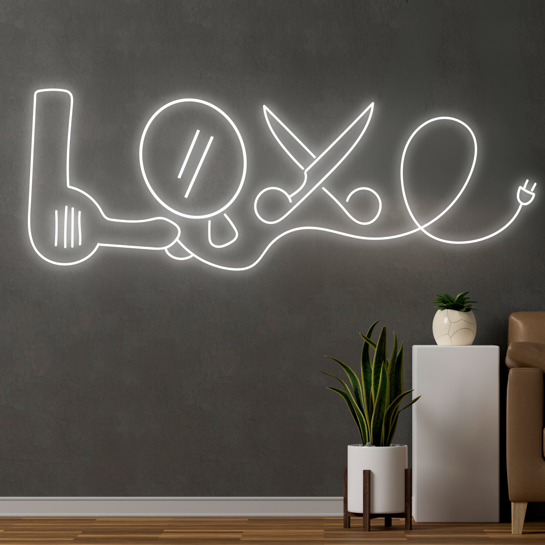 Love Hair Salon Neon Sign Hair Salon Hair Spa Wall Decor