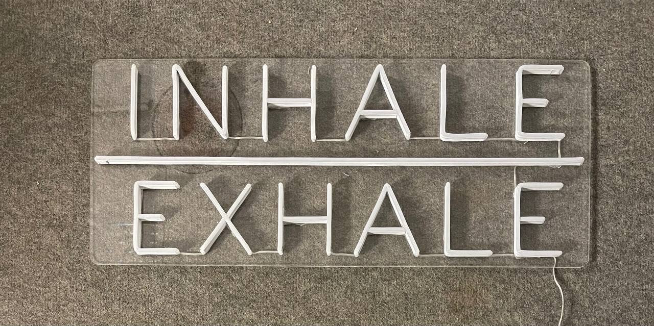 Inhale Exhale Neon Signs Therapy Pilates Wall Decor