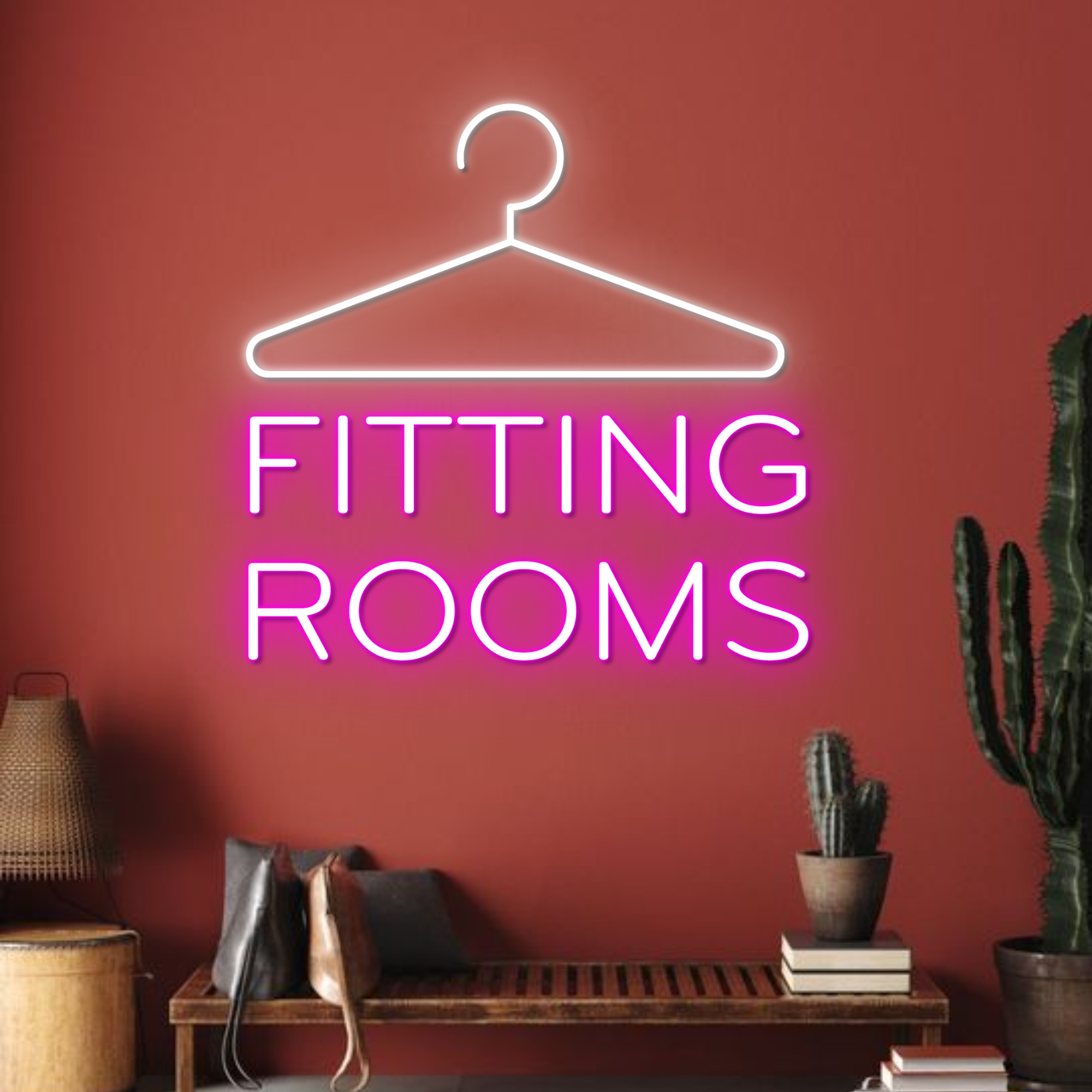 Fitting Room Hanger Neon Sign Clothes Shop Signboard