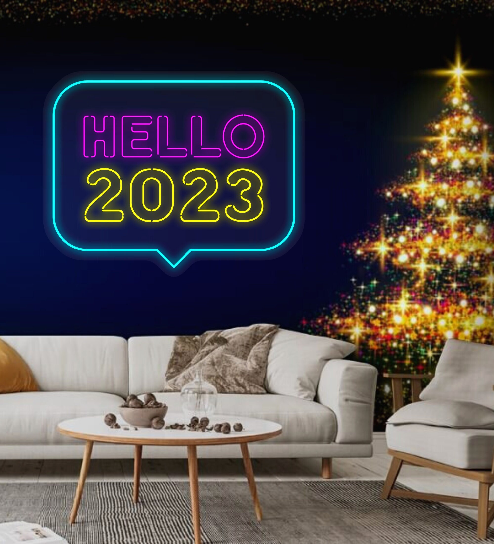 Happy New Year Neon Signs Hello 2023