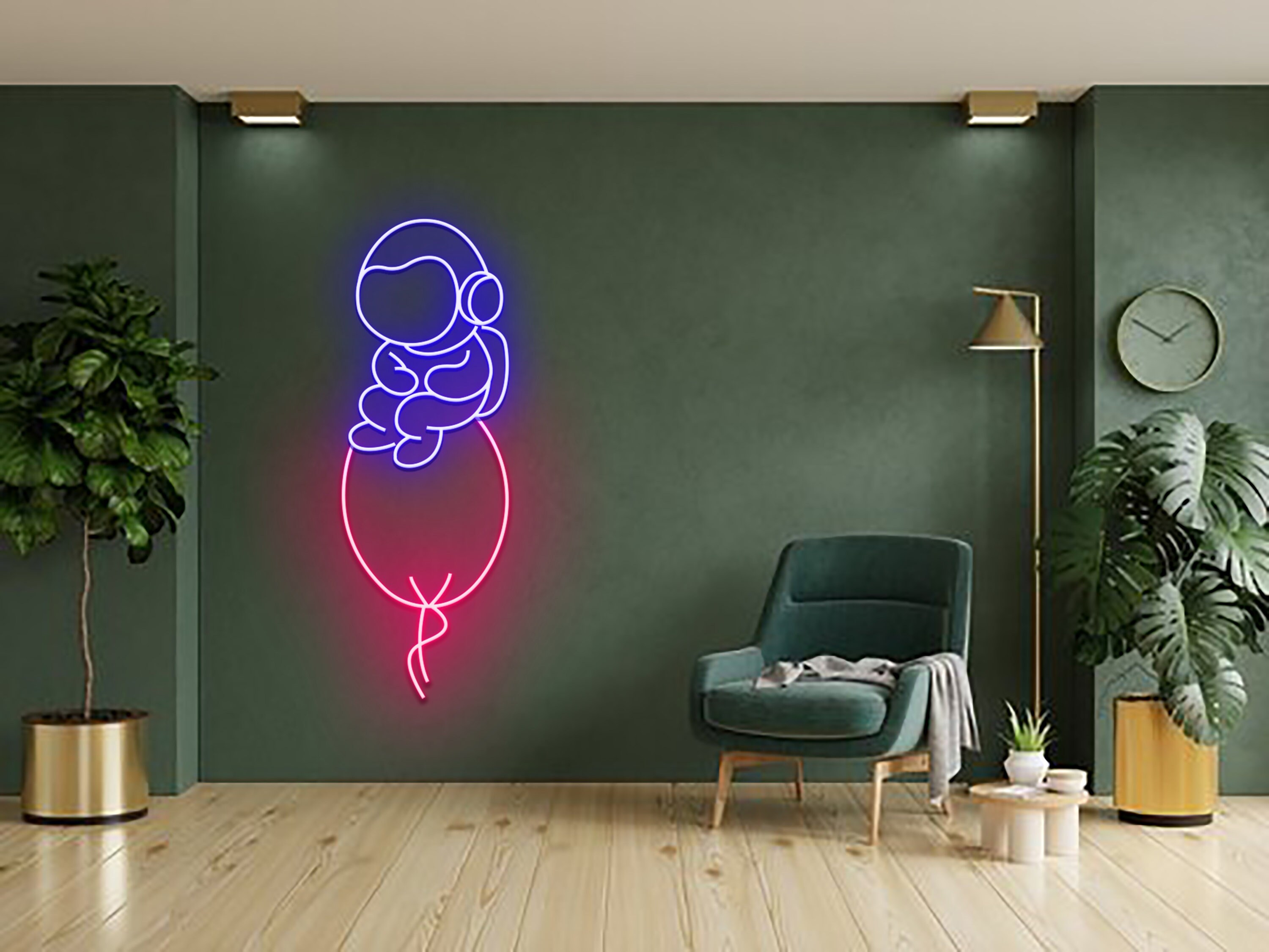 Astronaut With Balloon Neon Signs Wall Decoration