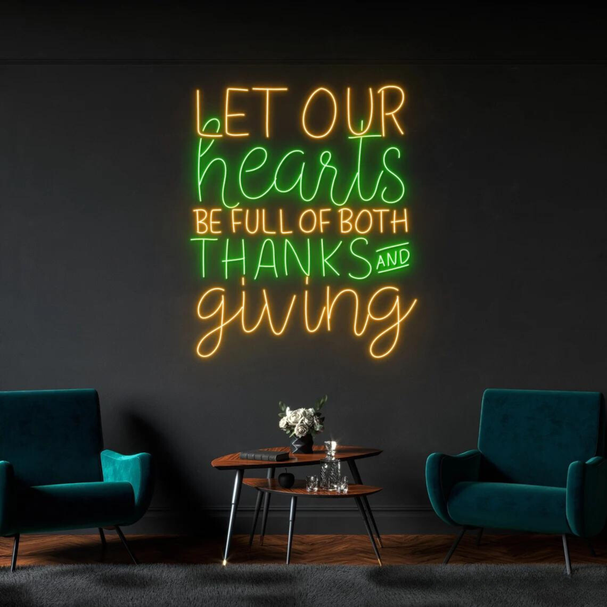 Let Out Hearts Thanksgiving Neon Sign Thanksgiving Decor