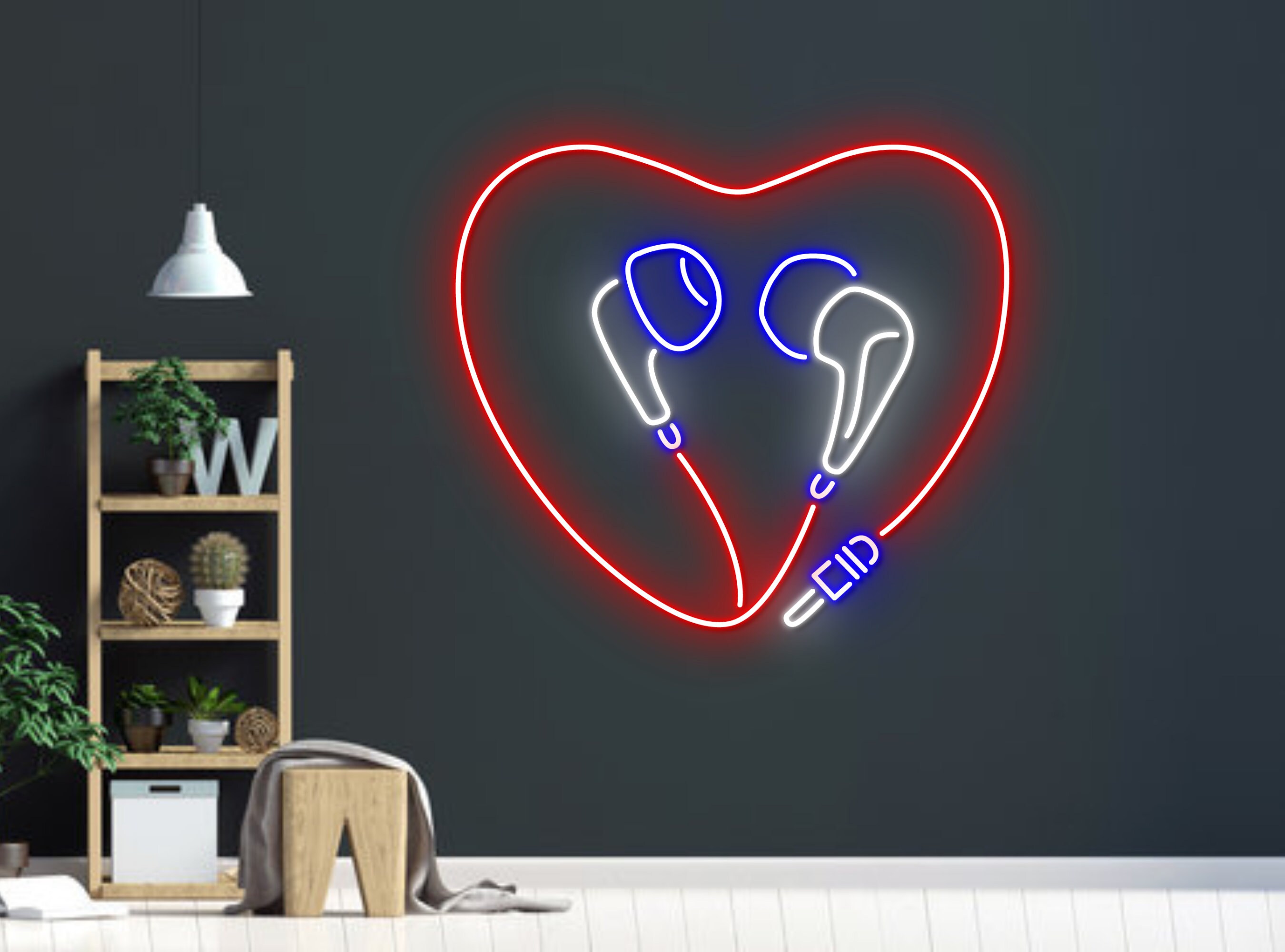 Colorful Earphone Neon Sign Home Wall Decor