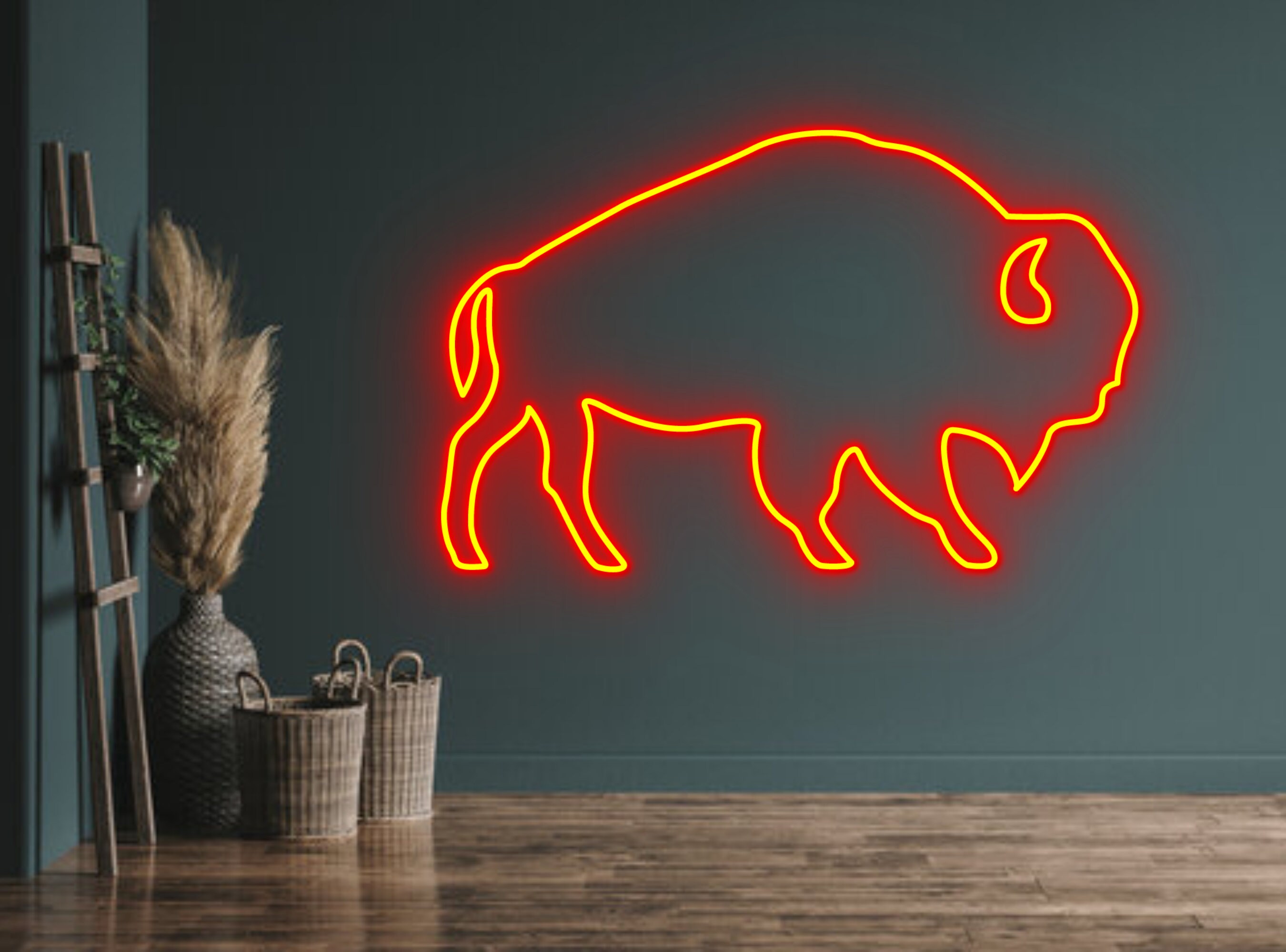 Angry Bull Buffalo Head Neon Sign - Custom Personalised LED Neon Signs ...