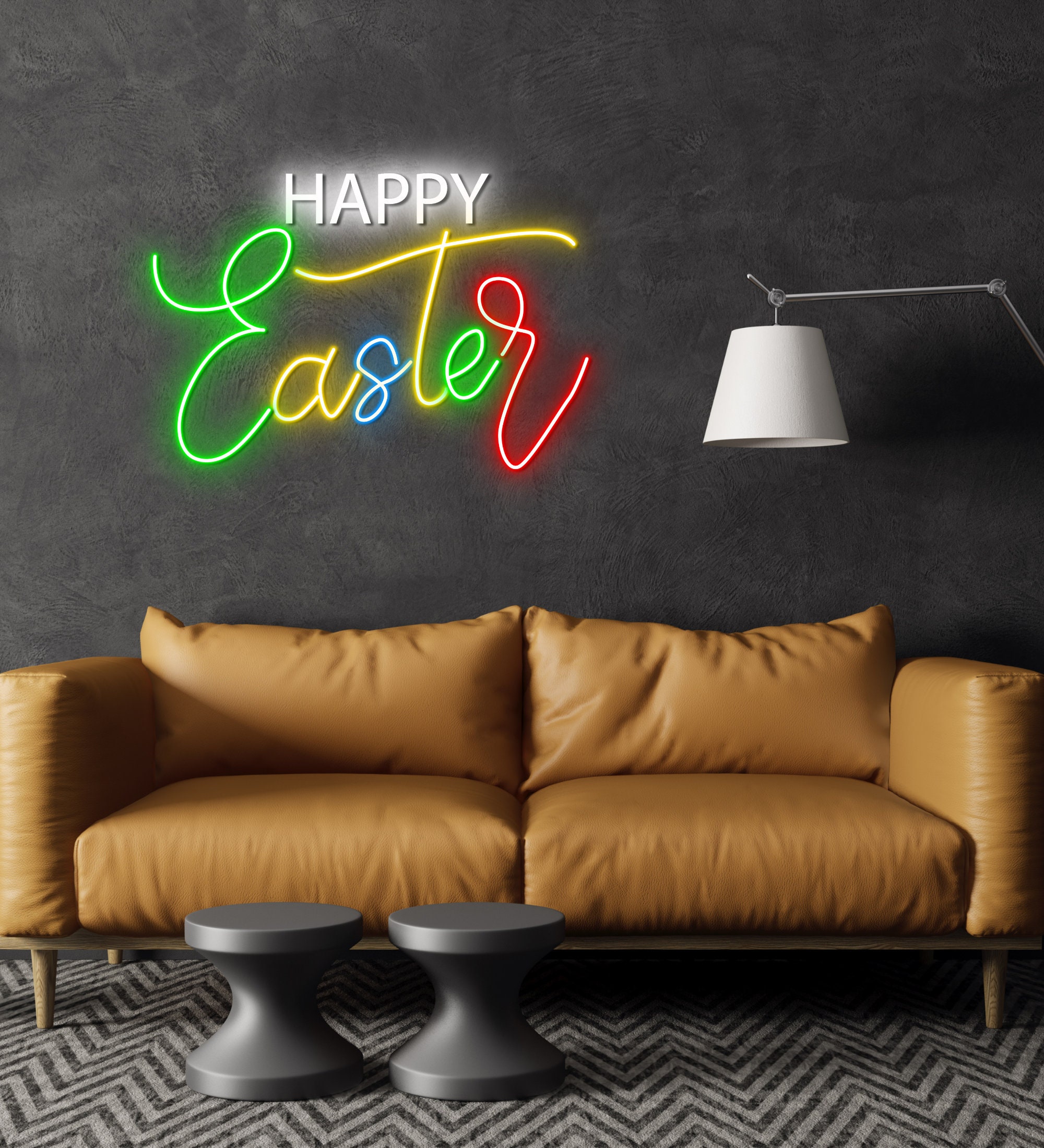 Happy Easter Neon Sign Easter Decor