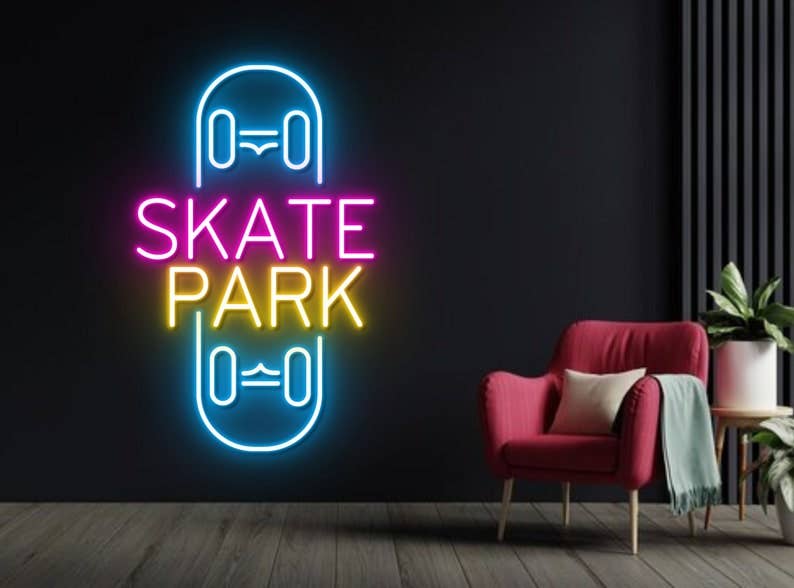 Skate Board Park Neon Signs Art Wall Decor