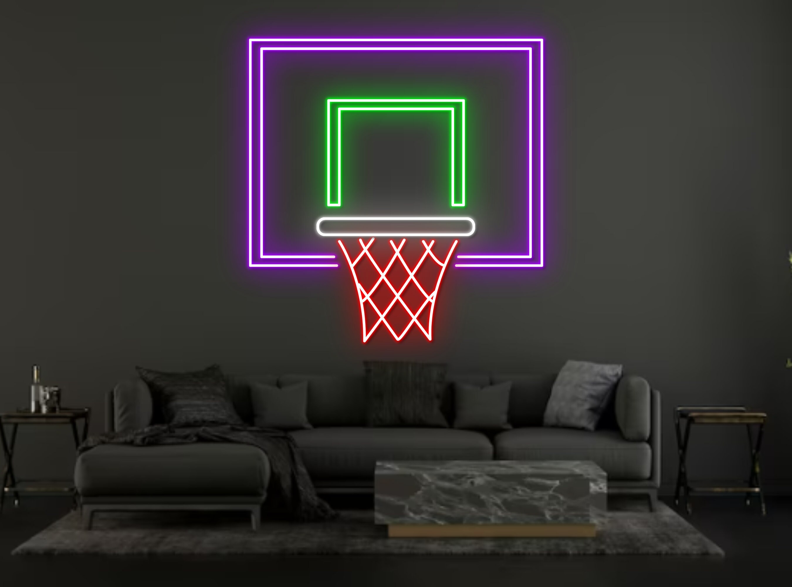 Backboard Basketball Ball Neon Sign Wall Art Signage