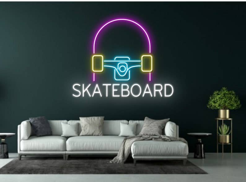 Skate Board Wall Art Neon Sign Led Sign Decor